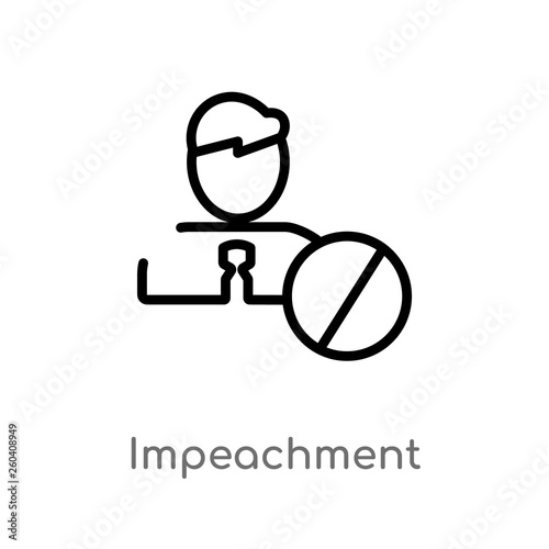 outline impeachment vector icon. isolated black simple line element illustration from general-1 concept. editable vector stroke impeachment icon on white background