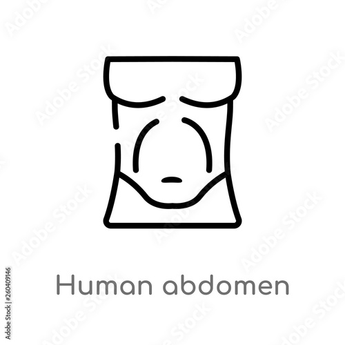 outline human abdomen vector icon. isolated black simple line element illustration from human body parts concept. editable vector stroke human abdomen icon on white background