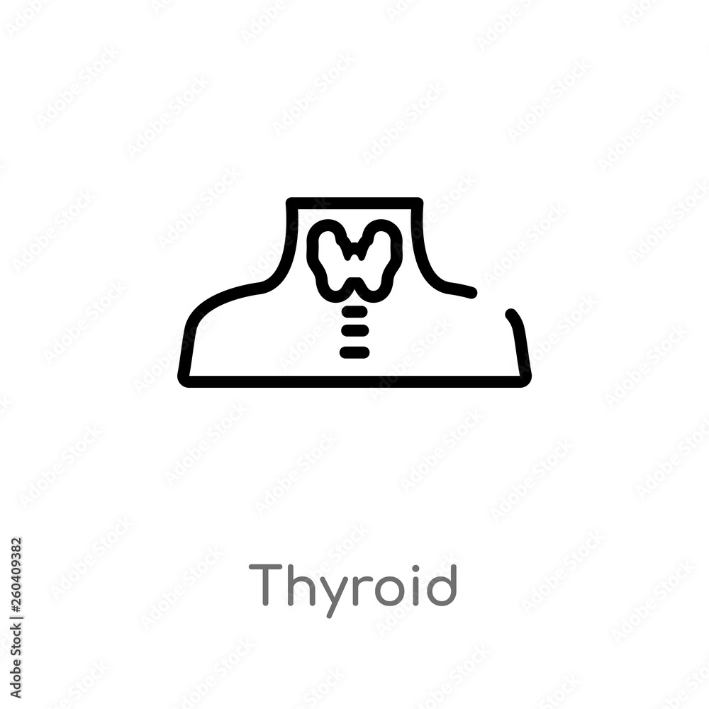 outline thyroid vector icon. isolated black simple line element illustration from human body parts concept. editable vector stroke thyroid icon on white background outline thyroid vector icon. isolated black simple line element illustration from human body parts concept. editable vector stroke thyroid icon on white background