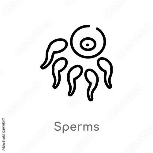 outline sperms vector icon. isolated black simple line element illustration from human body parts concept. editable vector stroke sperms icon on white background