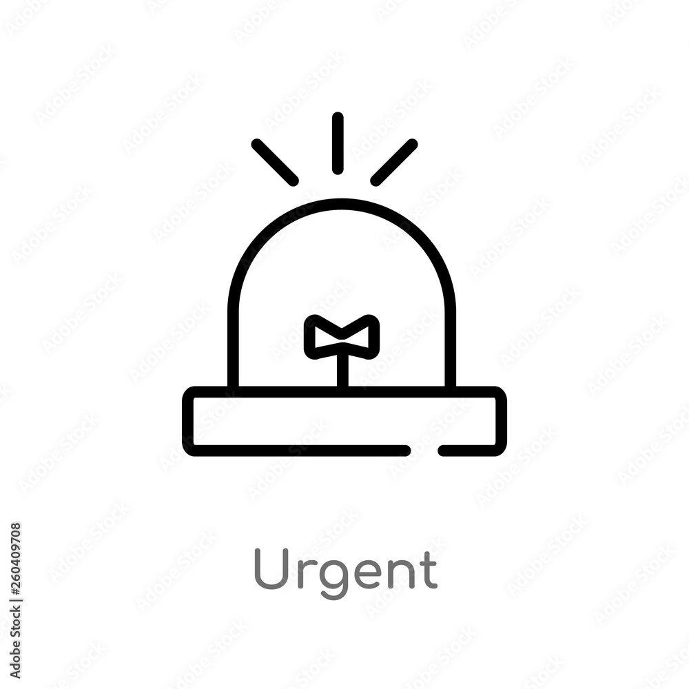 outline urgent vector icon. isolated black simple line element illustration from human resources concept. editable vector stroke urgent icon on white background outline urgent vector icon. isolated black simple line element illustration from human resources concept. editable vector stroke urgent icon on white background