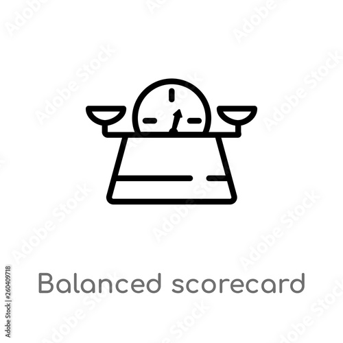 outline balanced scorecard vector icon. isolated black simple line element illustration from human resources concept. editable vector stroke balanced scorecard icon on white background
