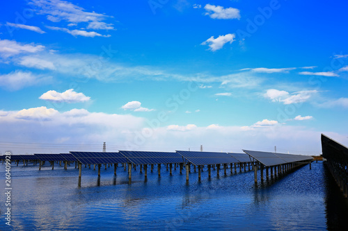 Solar panels on the water