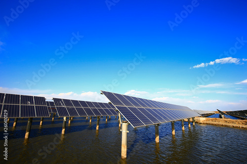 Solar panels on the water