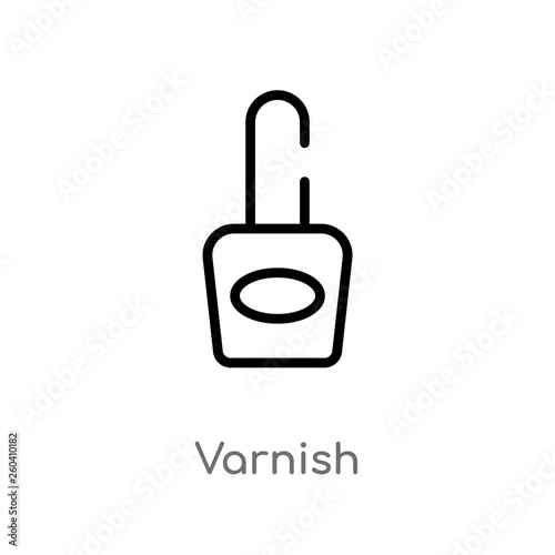 outline varnish vector icon. isolated black simple line element illustration from hygiene concept. editable vector stroke varnish icon on white background