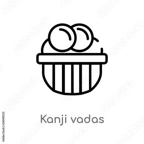 outline kanji vadas vector icon. isolated black simple line element illustration from india and holi concept. editable vector stroke kanji vadas icon on white background