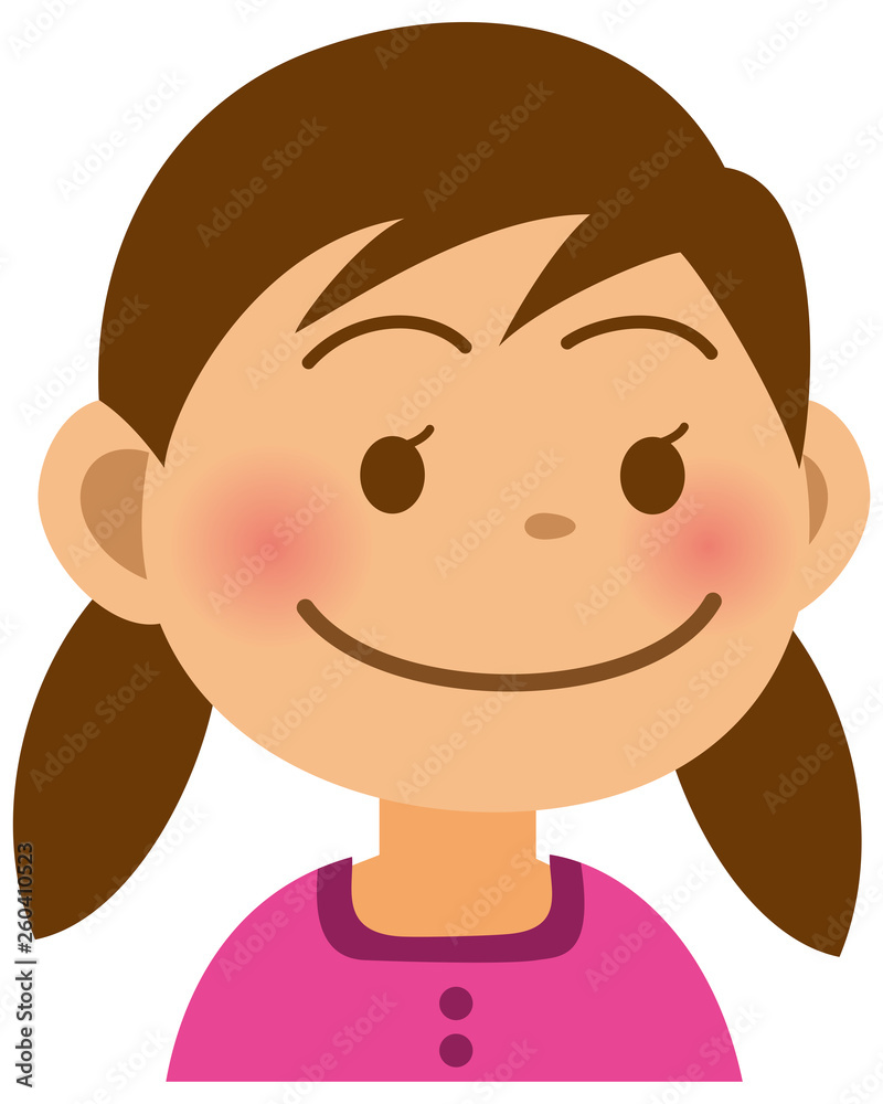Obraz premium 小学生 女の子 表情 笑顔