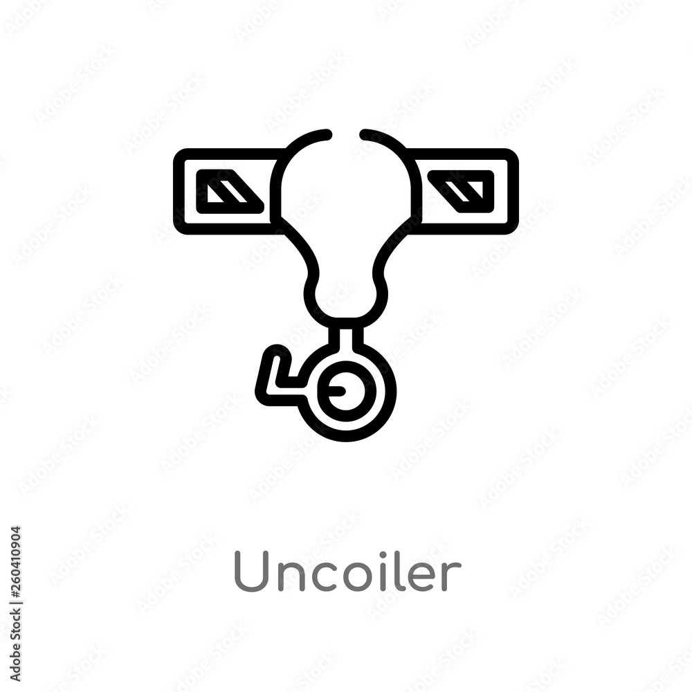 outline uncoiler vector icon. isolated black simple line element illustration from industry concept. editable vector stroke uncoiler icon on white background outline uncoiler vector icon. isolated black simple line element illustration from industry concept. editable vector stroke uncoiler icon on white background