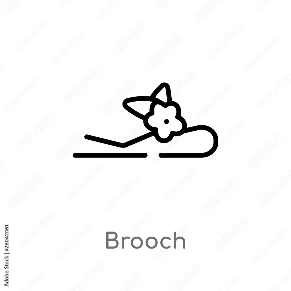 outline brooch vector icon. isolated black simple line element illustration from jewelry concept. editable vector stroke brooch icon on white background outline brooch vector icon. isolated black simple line element illustration from jewelry concept. editable vector stroke brooch icon on white background