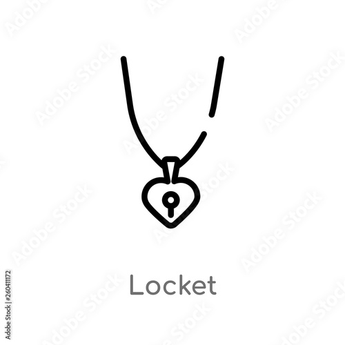 outline locket vector icon. isolated black simple line element illustration from jewelry concept. editable vector stroke locket icon on white background