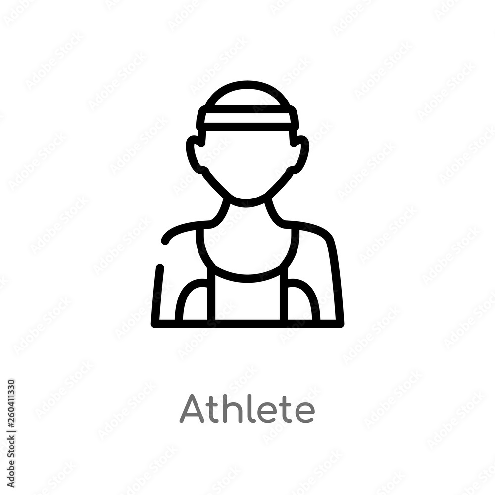 outline athlete vector icon. isolated black simple line element illustration from job profits concept. editable vector stroke athlete icon on white background