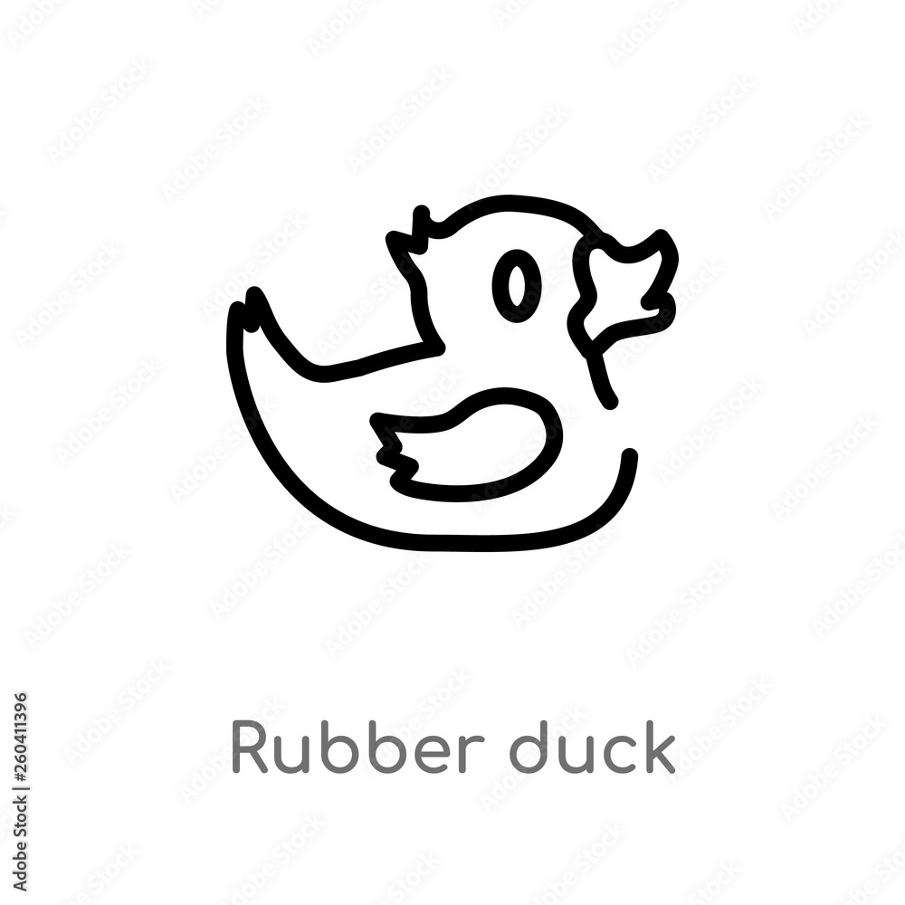 outline rubber duck vector icon. isolated black simple line element illustration from kid and baby concept. editable vector stroke rubber duck icon on white background outline rubber duck vector icon. isolated black simple line element illustration from kid and baby concept. editable vector stroke rubber duck icon on white background