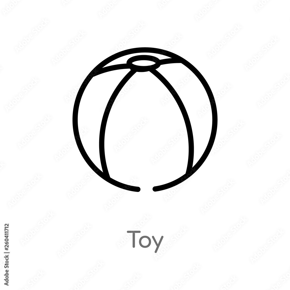 outline toy vector icon. isolated black simple line element illustration from kids and baby concept. editable vector stroke toy icon on white background outline toy vector icon. isolated black simple line element illustration from kids and baby concept. editable vector stroke toy icon on white background