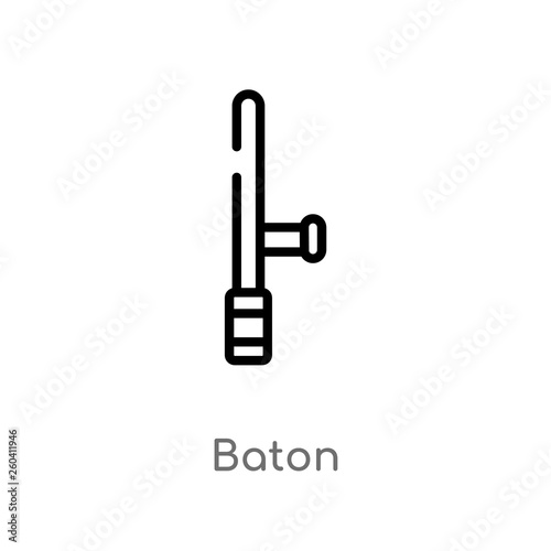 outline baton vector icon. isolated black simple line element illustration from law and justice concept. editable vector stroke baton icon on white background