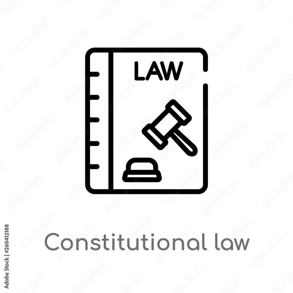 outline constitutional law vector icon. isolated black simple line element illustration from law and justice concept. editable vector stroke constitutional law icon on white background outline constitutional law vector icon. isolated black simple line element illustration from law and justice concept. editable vector stroke constitutional law icon on white background