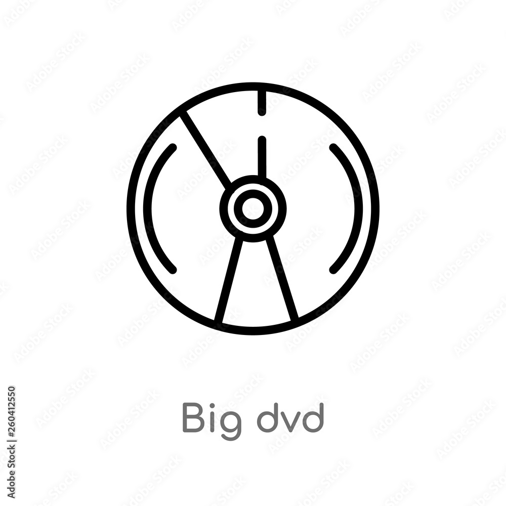outline big dvd vector icon. isolated black simple line element illustration from logo concept. editable vector stroke big dvd icon on white background outline big dvd vector icon. isolated black simple line element illustration from logo concept. editable vector stroke big dvd icon on white background