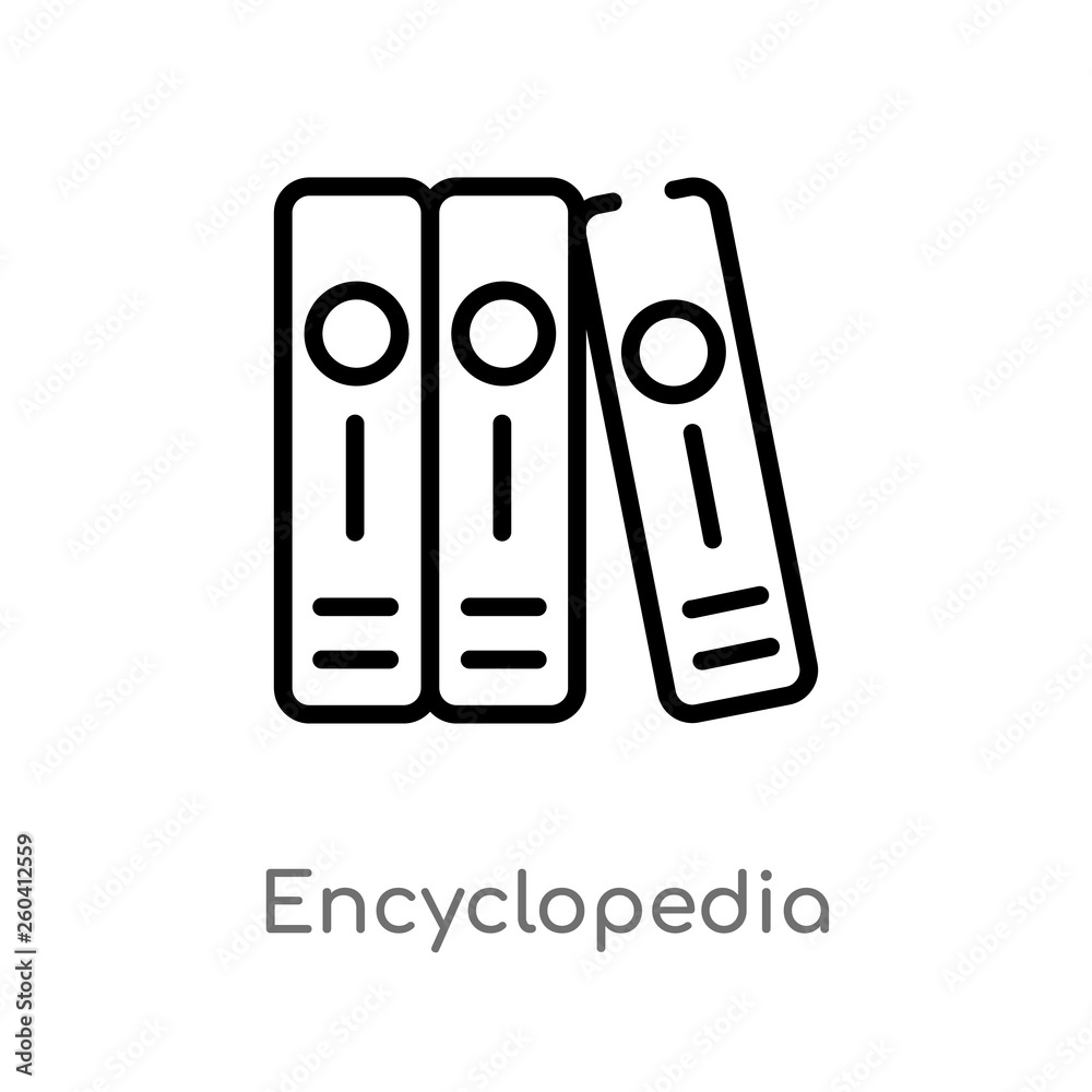 Outline Catalogue Vector Icon. Isolated Black Simple Line Element