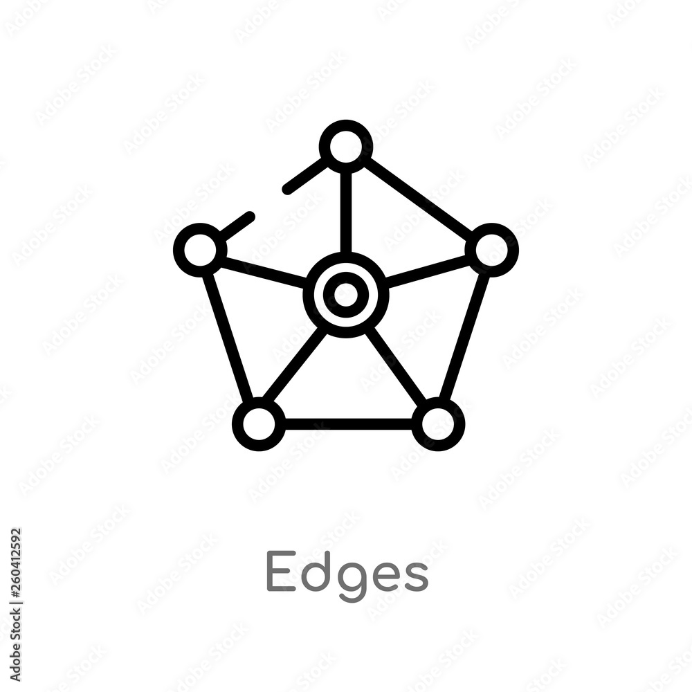 outline edges vector icon. isolated black simple line element illustration from logo concept. editable vector stroke edges icon on white background outline edges vector icon. isolated black simple line element illustration from logo concept. editable vector stroke edges icon on white background