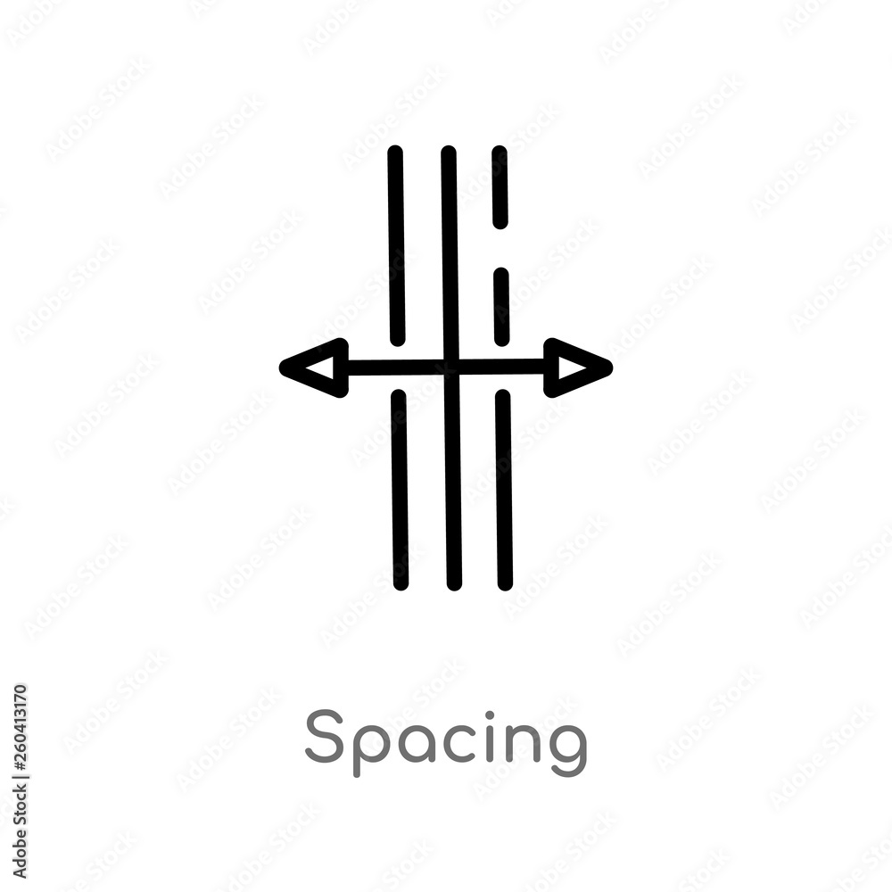 outline spacing vector icon. isolated black simple line element illustration from maps and flags concept. editable vector stroke spacing icon on white background outline spacing vector icon. isolated black simple line element illustration from maps and flags concept. editable vector stroke spacing icon on white background
