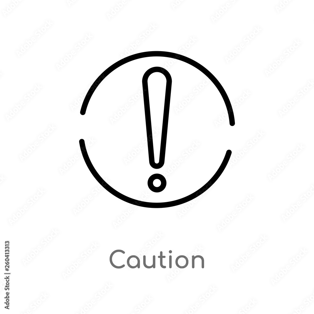 outline caution vector icon. isolated black simple line element illustration from maps and flags concept. editable vector stroke caution icon on white background outline caution vector icon. isolated black simple line element illustration from maps and flags concept. editable vector stroke caution icon on white background
