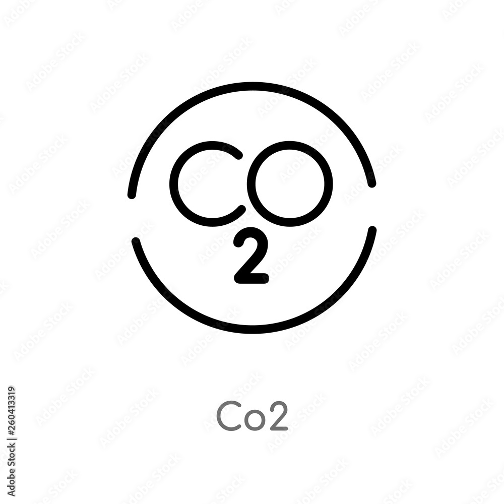 outline co2 vector icon. isolated black simple line element illustration from maps and flags concept. editable vector stroke co2 icon on white background outline co2 vector icon. isolated black simple line element illustration from maps and flags concept. editable vector stroke co2 icon on white background