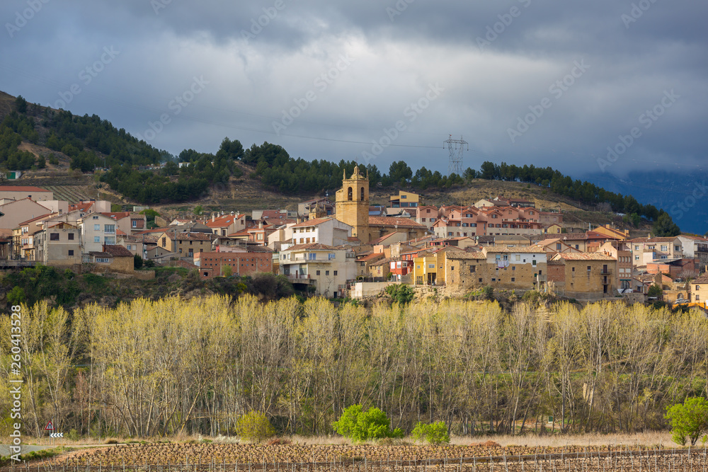 Panoramic of the beautiful village of Lapuebla de Labarca, Alava, Spain