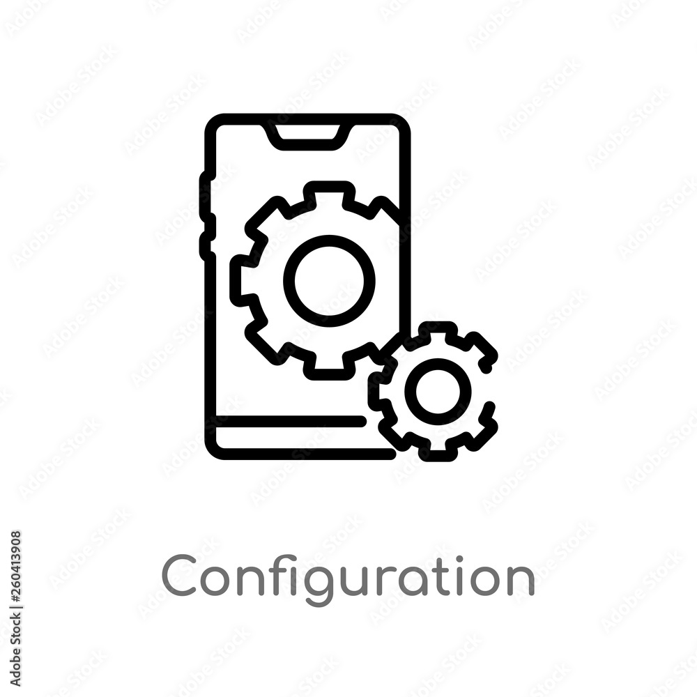 outline configuration vector icon. isolated black simple line element illustration from marketing concept. editable vector stroke configuration icon on white background
