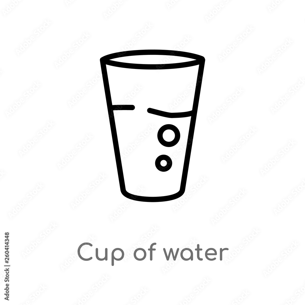 outline cup of water vector icon. isolated black simple line element illustration from measurement concept. editable vector stroke cup of water icon on white background outline cup of water vector icon. isolated black simple line element illustration from measurement concept. editable vector stroke cup of water icon on white background
