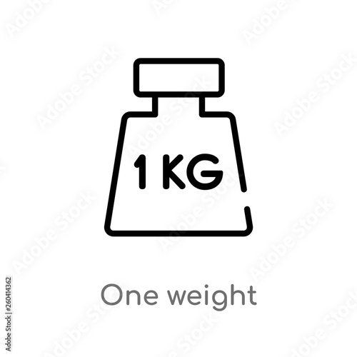 outline one weight vector icon. isolated black simple line element illustration from measurement concept. editable vector stroke one weight icon on white background