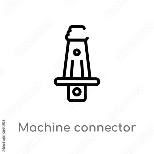 outline machine connector plug vector icon. isolated black simple line element illustration from mechanicons concept. editable vector stroke machine connector plug icon on white background