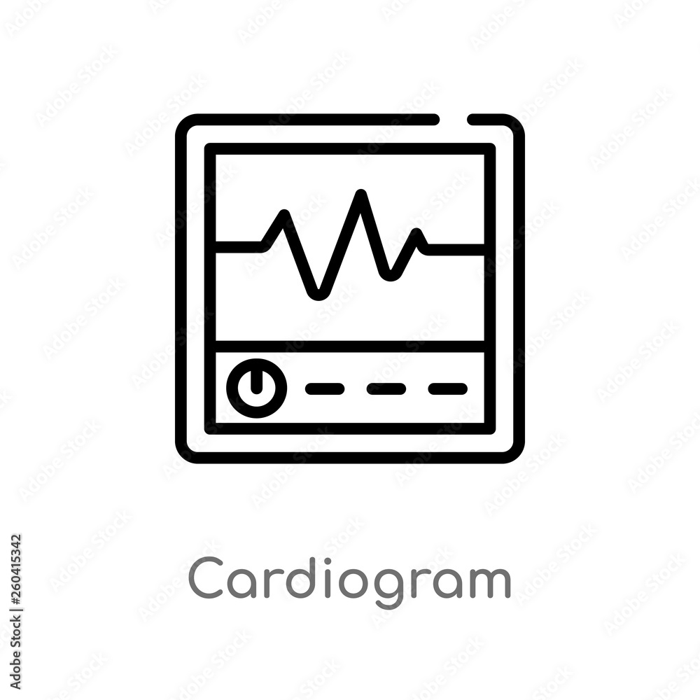 outline cardiogram vector icon. isolated black simple line element illustration from medical concept. editable vector stroke cardiogram icon on white background outline cardiogram vector icon. isolated black simple line element illustration from medical concept. editable vector stroke cardiogram icon on white background