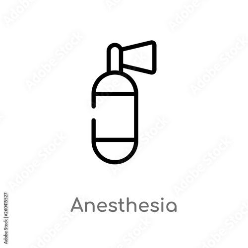 outline anesthesia vector icon. isolated black simple line element illustration from medical concept. editable vector stroke anesthesia icon on white background