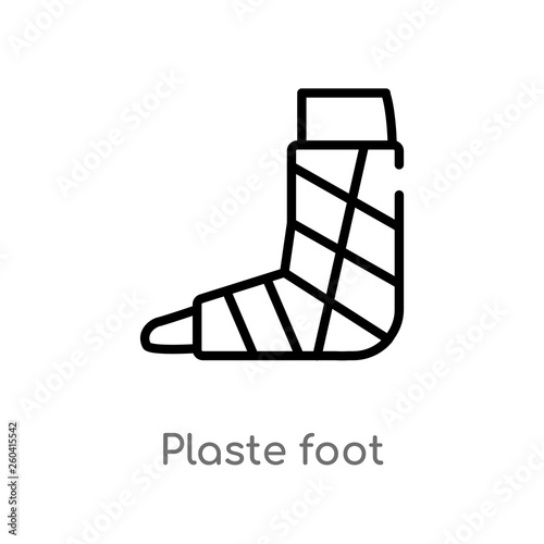 outline plaste foot vector icon. isolated black simple line element illustration from medical concept. editable vector stroke plaste foot icon on white background