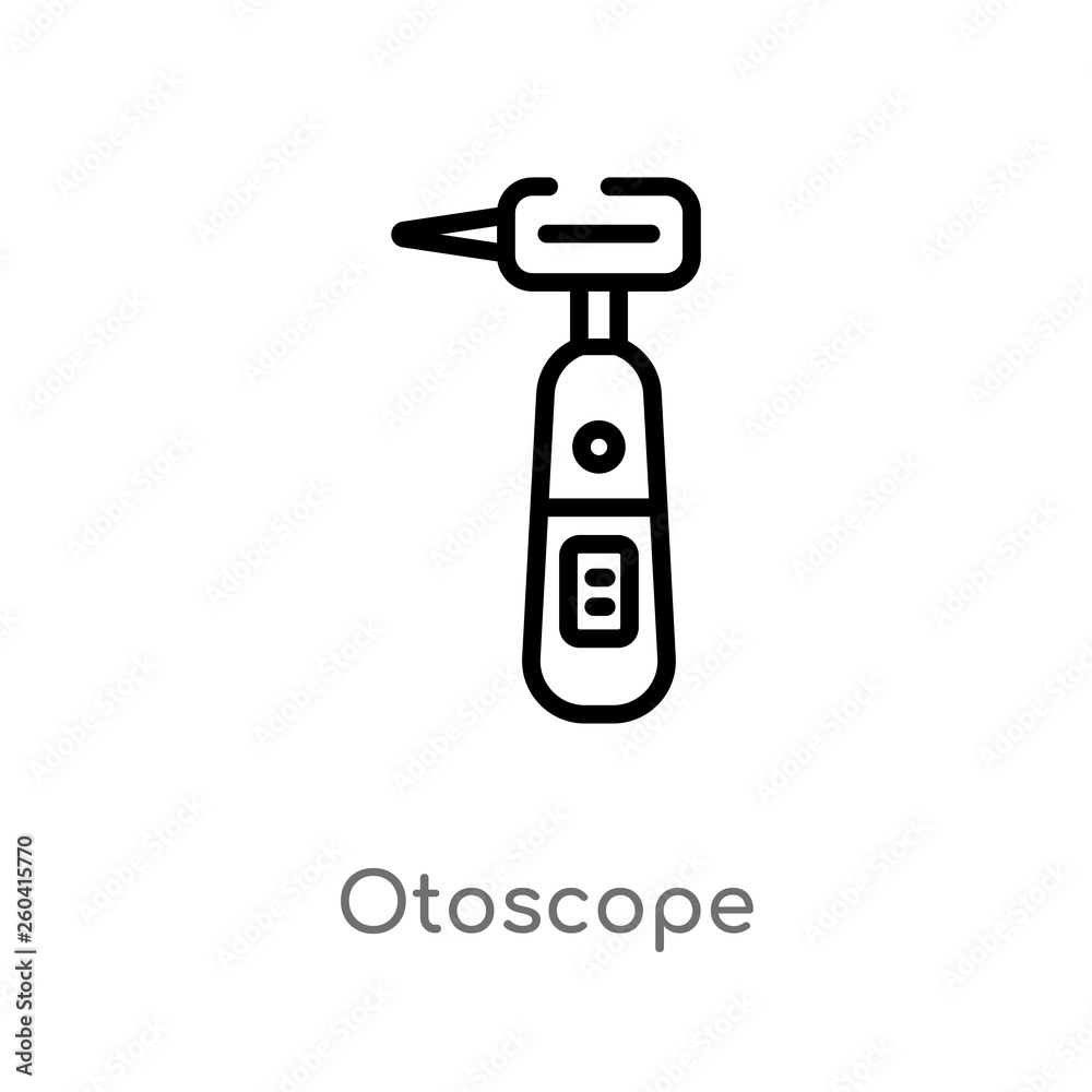 outline otoscope vector icon. isolated black simple line element illustration from medical concept. editable vector stroke otoscope icon on white background