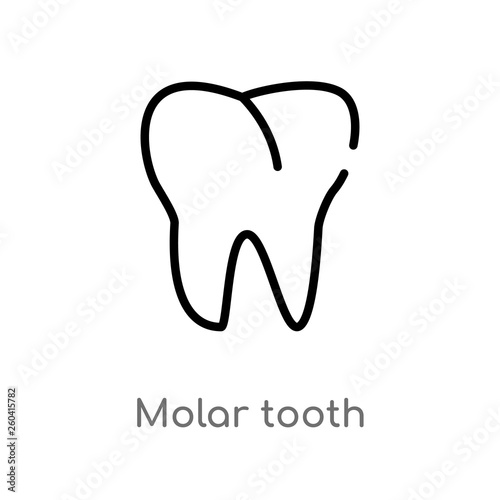 outline molar tooth vector icon. isolated black simple line element illustration from medical concept. editable vector stroke molar tooth icon on white background