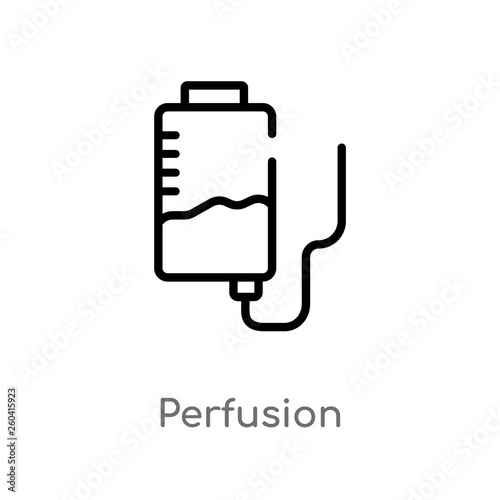 outline perfusion vector icon. isolated black simple line element illustration from medical concept. editable vector stroke perfusion icon on white background
