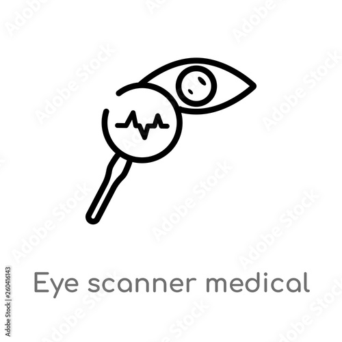 outline eye scanner medical vector icon. isolated black simple line element illustration from medical concept. editable vector stroke eye scanner medical icon on white background