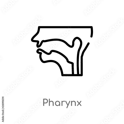 outline pharynx vector icon. isolated black simple line element illustration from medical concept. editable vector stroke pharynx icon on white background