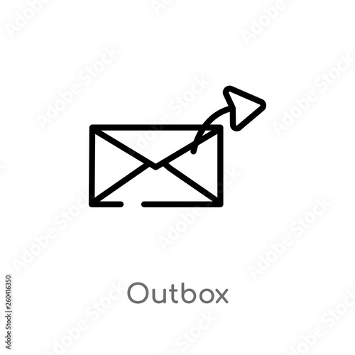 outline outbox vector icon. isolated black simple line element illustration from message concept. editable vector stroke outbox icon on white background photo