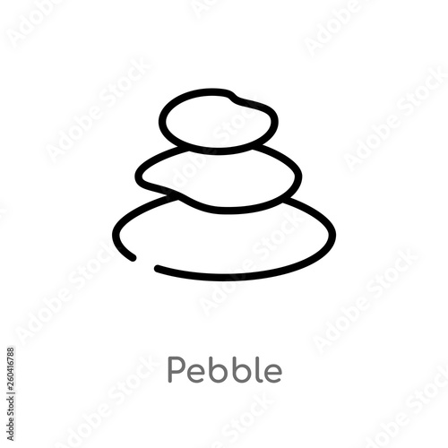 outline pebble vector icon. isolated black simple line element illustration from miscellaneous concept. editable vector stroke pebble icon on white background
