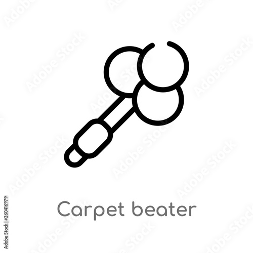 outline carpet beater vector icon. isolated black simple line element illustration from miscellaneous concept. editable vector stroke carpet beater icon on white background