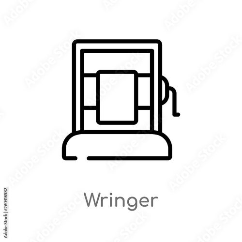 outline wringer vector icon. isolated black simple line element illustration from miscellaneous concept. editable vector stroke wringer icon on white background