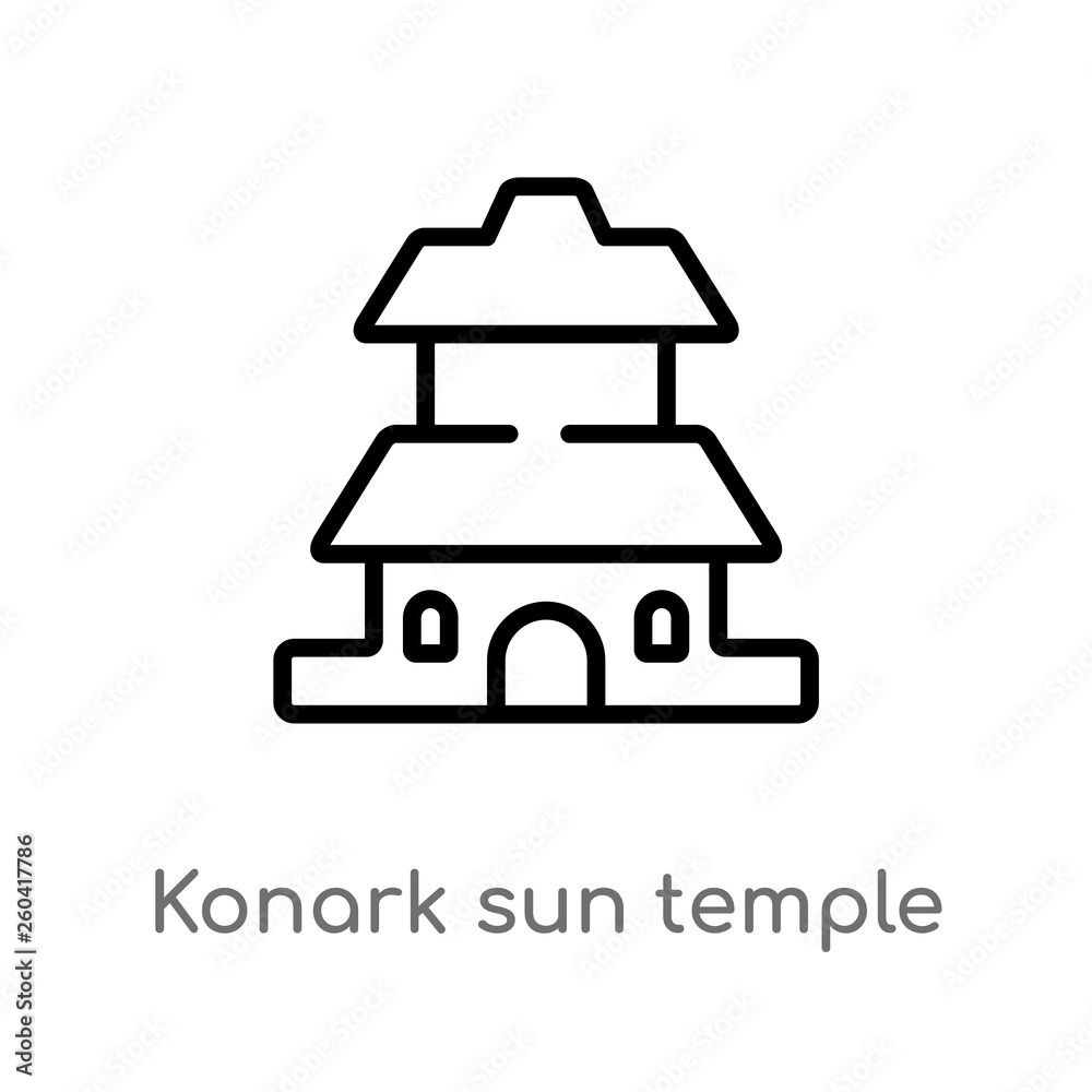 outline konark sun temple vector icon. isolated black simple line element illustration from monuments concept. editable vector stroke konark sun temple icon on white background outline konark sun temple vector icon. isolated black simple line element illustration from monuments concept. editable vector stroke konark sun temple icon on white background