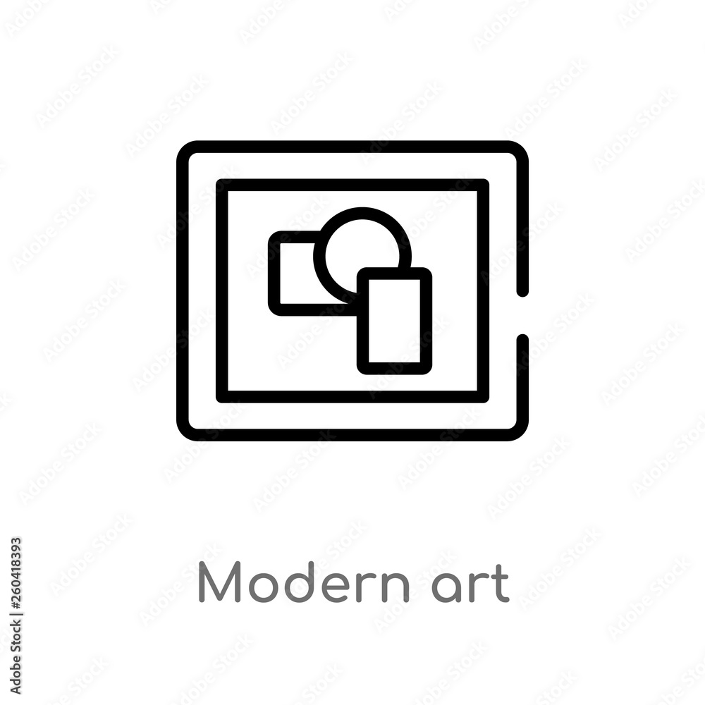 outline modern art vector icon. isolated black simple line element illustration from museum concept. editable vector stroke modern art icon on white background outline modern art vector icon. isolated black simple line element illustration from museum concept. editable vector stroke modern art icon on white background