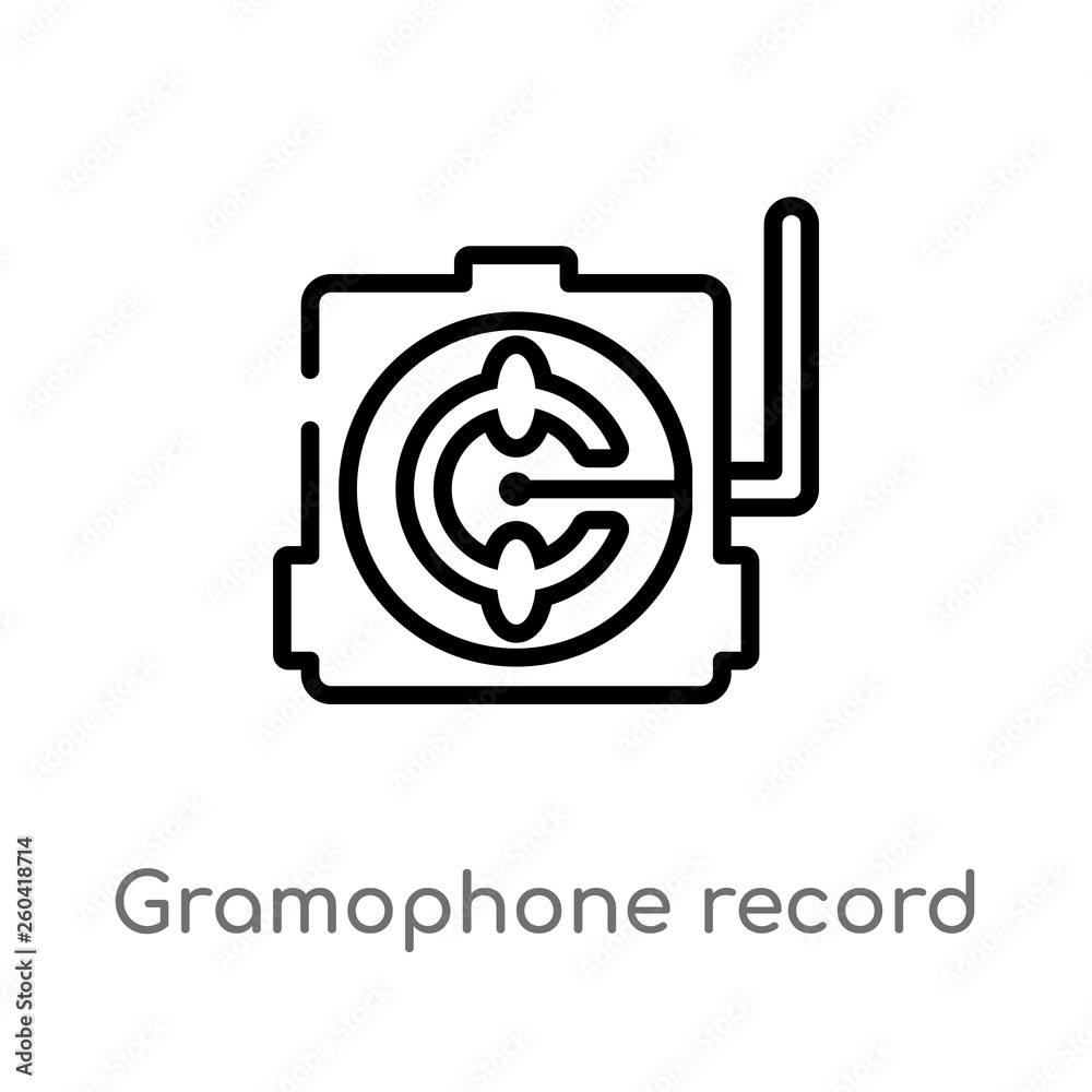 outline gramophone record vector icon. isolated black simple line element illustration from music concept. editable vector stroke gramophone record icon on white background outline gramophone record vector icon. isolated black simple line element illustration from music concept. editable vector stroke gramophone record icon on white background
