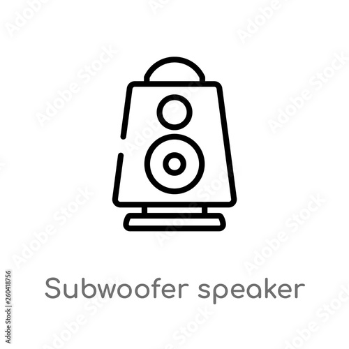 outline subwoofer speaker vector icon. isolated black simple line element illustration from music concept. editable vector stroke subwoofer speaker icon on white background