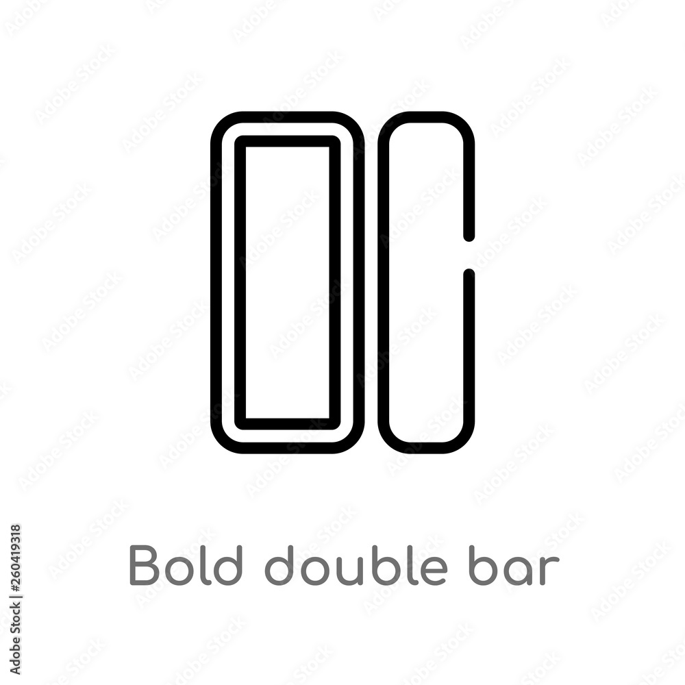 outline bold double bar line vector icon. isolated black simple line element illustration from music and media concept. editable vector stroke bold double bar line icon on white background outline bold double bar line vector icon. isolated black simple line element illustration from music and media concept. editable vector stroke bold double bar line icon on white background
