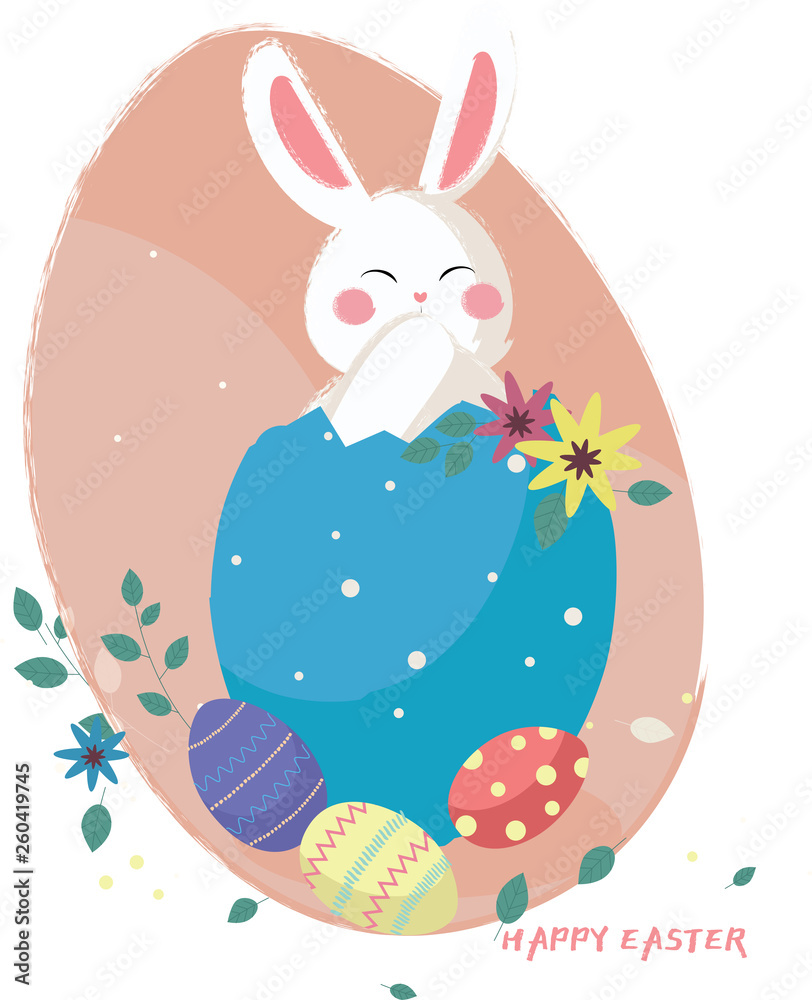 easter bunny cute greeting card easter bunny cute greeting card