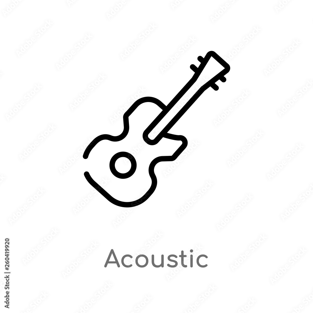 outline acoustic vector icon. isolated black simple line element illustration from music concept. editable vector stroke acoustic icon on white background