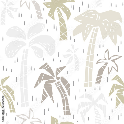 Palm tree baby cute seamless pattern print set. Beachsummer holiday illustration for nursery
